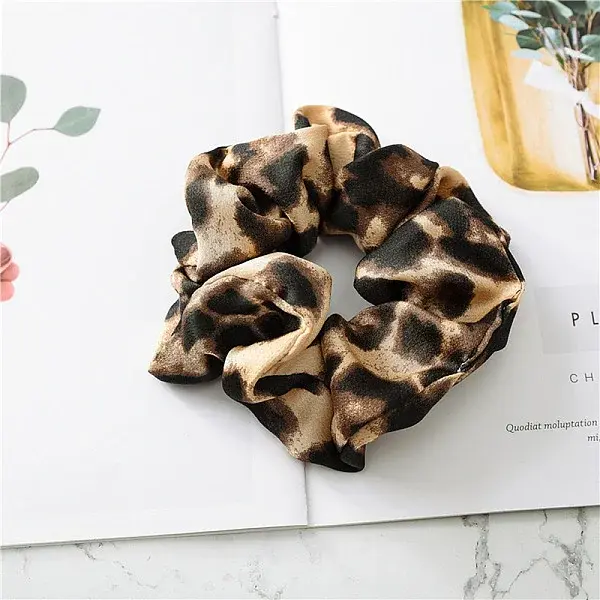 Leopard Print Pattern Cloth Elastic Hair Accessories