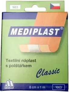 MEDIPLAST Textilná náplasť 1663 Classic 8 cm x 1 m, s vankúšikom