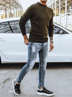 Pánský khaki svetr Dstreet