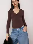 Trendyol Košeľové body  čokoládová
