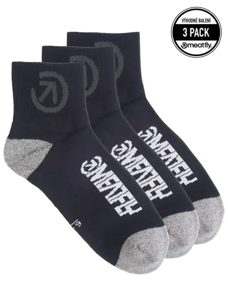 Unisex ponožky meatfly middle triple černá l
