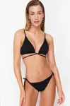 Trendyol černý trojúhelníkový horní díl bikin