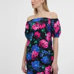 Orsay Růžovo-černé dámské květované šaty - Dámské