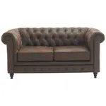 Xora POHOVKA CHESTERFIELD, dřevo, textil, hnědá, černá