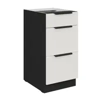 Spodní skříňka Aria 40 D 3S BB - Premium Box Barva korpusu: Černá, Barva dvířek: WH - Crystal white AFM