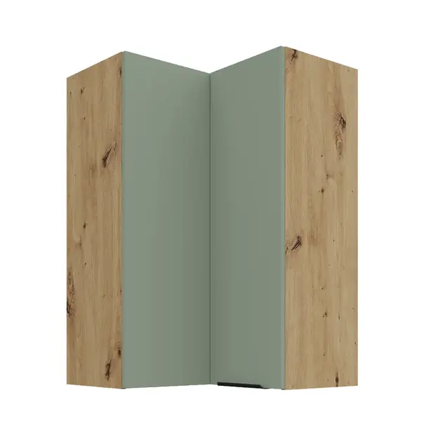 Horní rohová skříňka Aria 60x60 GN-90 2F (90°) Barva korpusu: Dub artisan, Barva dvířek: SA - Aquamarine AFM