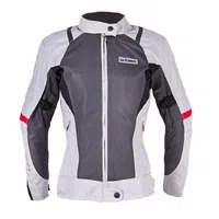 Dámská letní moto bunda W-TEC Lucina šedá-krémově bílá S