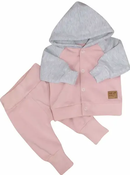 Kazum Tepláková souprava s kapucí Magic , růžová/šedá, vel. 62 vel.  62