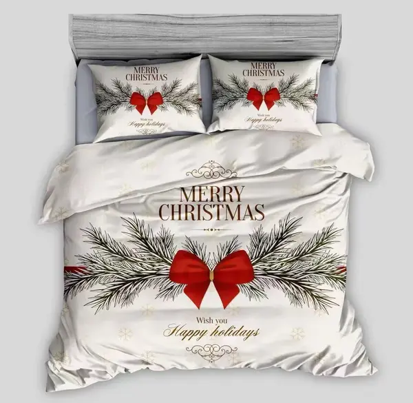 3D Bavlnené obliečky WISH YOU HAPPY HOLIDAYS krémové, 100% bavlna Rozmer obliečky: 70 x 90 cm | 140 x 200 cm