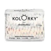 KOLORKY DAY Jednorázové eko plenky vel. S 3-6 kg 25 ks déšť a duhy