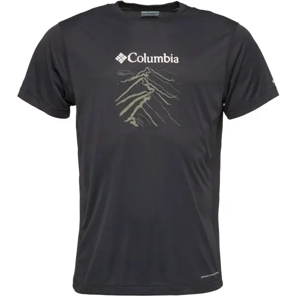 Columbia ZERO RULES LIGHT SS GRAPHIC CREW Pánske tričko, čierna, veľkosť