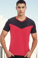 T9591 DEWBERRY MENS T-SHIRT-BURGUNDY