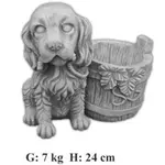 Záhradná figúrka pes s kvetináčom H:24 cm 7 kg ART-714