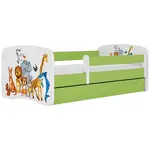 Dětská postel Babydreams+SZ+M zelená 70x140 Zvířátka
