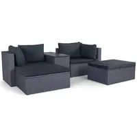 Zahradní sestava z umělého ratanu Centro 5 černá