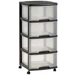 Regál 4x20L průhledný/černý