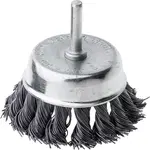 Kefa hrnčeková, 75 mm, so stopkou 6 mm, vlnitý oceľový drôt, Drel