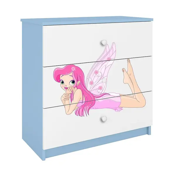 Detská komoda  Babydreams modrá – Víla 2