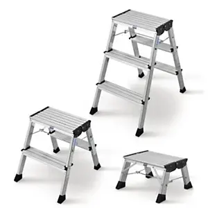 Skládací hliníkové schůdky bez koleček s 1 schodem
