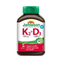 Jamieson Vitamíny K2 120 μg a D3 1 000 IU 30 kapslí