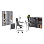 MID.YOU KANCELÁŘ, šedá, vysoce lesklá antracitová