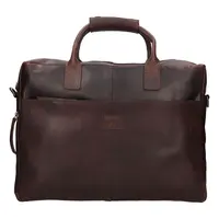 Pánská kožená taška na notebook Mustang Bruno - hnědá