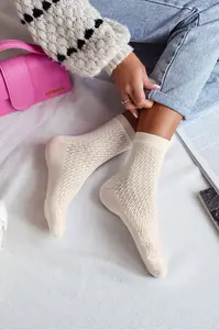 Milena Dámské síťované ponožky Ecru