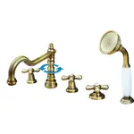 Vaňová batéria RAV Slezák MORAVA so sprchovacím setom stará mosadz MK164.0PSM