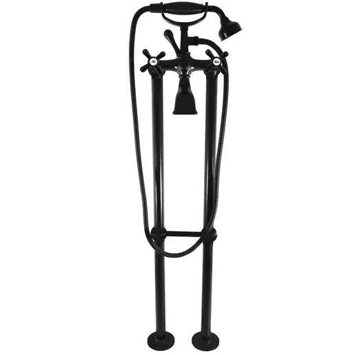 Vaňová batéria RAV Slezák MORAVA so sprchovacím setom 150 mm čierna MK150.5/2CMAT