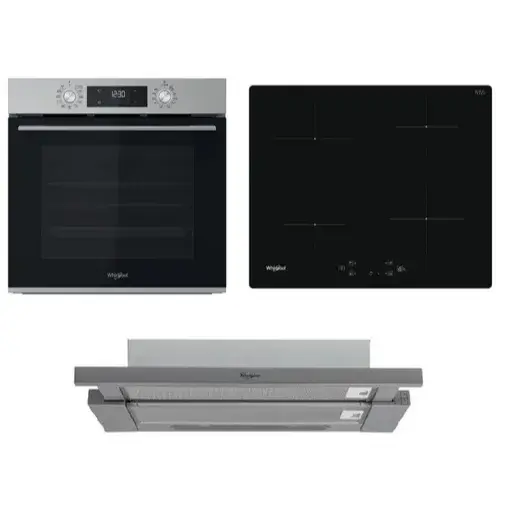 Whirlpool rúra OMK58CU1SX + indukčná varná doska WSQ7360NE + odsávač pár AKR7491IX SETWH23