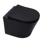 Wc závesné SAT Infinitio v čiernej farbe mat s doskou softclose a so zadným odpadom SATINF010RREXPBKM