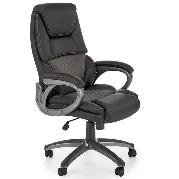 Otočné kreslo Steven čierna/sivá