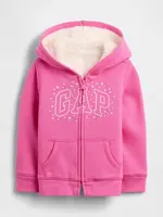 GAP Baby zateplená mikina Logo Sherpa - Holky