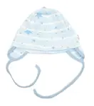 Baby Nellys Čepička pro miminko na zavazování, bavlna, Baby Stars, pastel blue, vel. 74/80 vel.  74/80