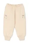 Dětské bavlněné tepláky Konges Sløjd LOUPY LOU SWEAT PANTS OCS béžová barva, KS104349