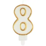Svíčka číslo 8 zlatá 7.5cm