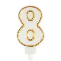 Svíčka číslo 8 zlatá 7.5cm