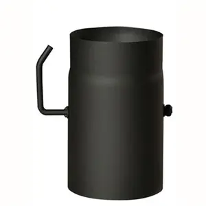 Roura kouřová s klapkou 180 mm/25 cm, silnostěnné 1,5 mm, černá MA654445