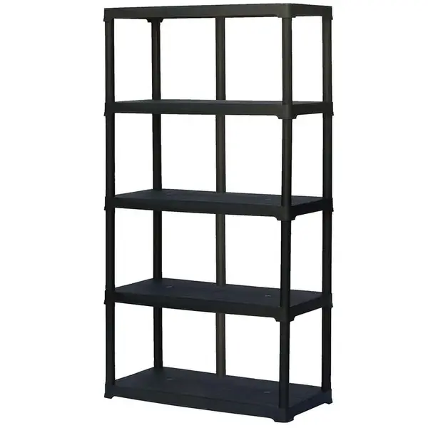 Plastový regál T100/5 černý 176x100x45 cm – 5 polic/40 kg