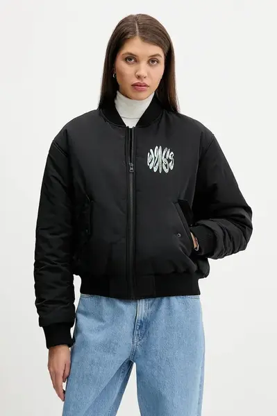 Bomber bunda Hugo Blue Fiablo-1_B černá barva, přechodná, oversize, 50550702