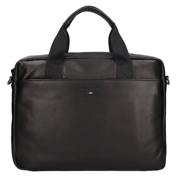 Pánská kožená taška na notebook Bugatti Nicols - černá