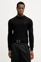 Svetr z hedvábné směsi Guess DANIEL pánský, černá barva, M5YR26 Z0122