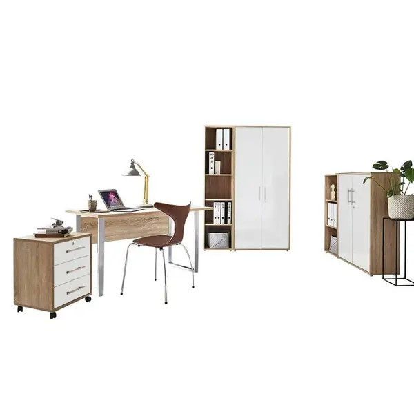 MID.YOU KANCELÁŘ, Sonoma dub, vysoce lesklá bílá