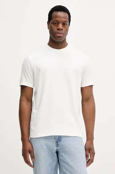 Bavlněné tričko Marc O'Polo pánské, béžová barva, 5000007709