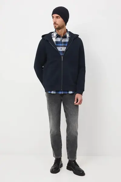 Mikina Medicine pánská, tmavomodrá barva, s kapucí, hladká