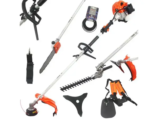 Křovinořez DEMON M83108 4v1 benzínový - rozbaleno - jednou vyzkoušeno, nepatrné oděrky a zašpinění,