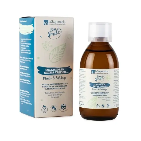 laSaponaria Extra svěží ústní voda s mátou a zlatobýlem BIO 250 ml