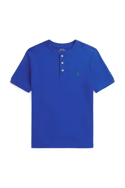 Dětské bavlněné tričko Polo Ralph Lauren tmavomodrá barva, 323925323503