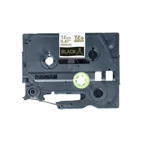 Brother TZE-R334, 12mm x 4m, zlatý tisk/černý podklad, originální páska