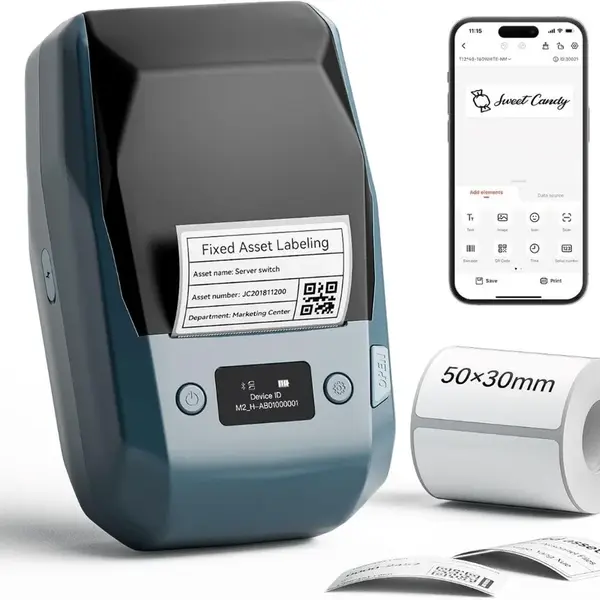 Niimbot M2-H Smart 1BC13121602 mobilní tiskárna štítků, modrá + role štítků 230 ks